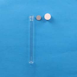 日電理化硝子 ねじ口試験管 ST-18S 25mL メラミン樹脂白キャップ ブチルゴムパッキン 組合せセット 50組 119186