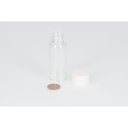 日電理化硝子 ねじ口瓶S-2 5mL 無色 メラミン白キャップ ダブルフッ素PTFEパッキン 100組 250127