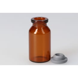 バイアル瓶 茶色 V-10B 10mL 液状用ブチルゴム栓付 50組 208129