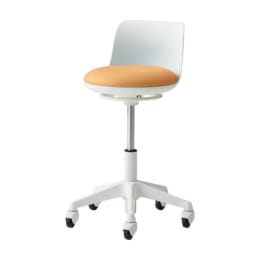 ラボラトリチェア背付・フットリング無 アプリコット