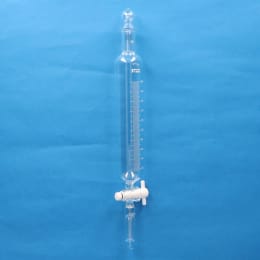 Fine透明共通摺合円筒分液ロート 200mL 球栓19/38下部19/38 目盛付 PTFEコック付