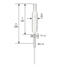 TGK - 東京硝子器械 TryWinZ / SPC分液ロート 円筒形 PTFEコック付