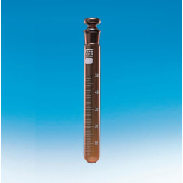 Fine透明共通摺合共栓試験管 50mL 茶褐色 目盛付 栓22/20 10入