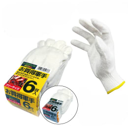 お買得軍手 フリー ゴム縛り 6双