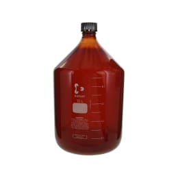 【販売終了】ねじ口びん(メジュームびん) 茶褐色 黒キャップ付 10L 017210-100002