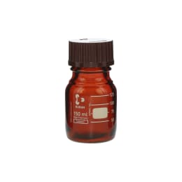 ねじ口びん(メジュームびん) 茶褐色 赤キャップ付 150mL 017210-1501A