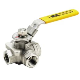 SUS製ボールバルブ 3方向(Lポート) 1"1/2 V32L-12