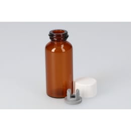 バキュームバイアル 茶色 SVF-30 30mL メラミンキャップ 凍結乾燥用ブチル付 50組 203226
