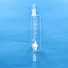 Fine共通摺合円筒分液ロート 50mL 側管付 球栓15/25下部15/25 目盛付 PTFEコック付