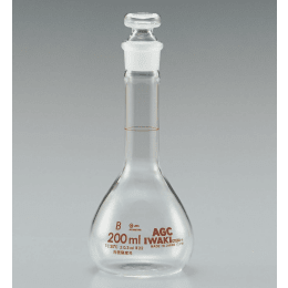 メスフラスコ 短形 200mL 白