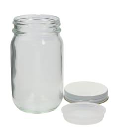 マヨネーズ瓶 225mL 白色金キャップ中栓付 50入