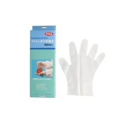 Fineファインポリ手袋II L 乳白 100入