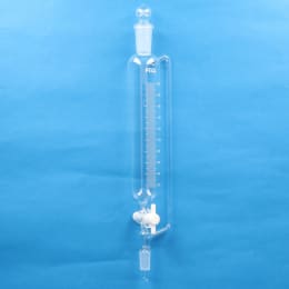 Fine共通摺合円筒分液ロート 200mL 側管付 球栓19/38下部15/25 目盛付 PTFEコック付