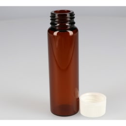 バージンキャップバイアル 茶色 VCV-70 70mL PPキャップ ハイシート/PET貼りパッキン付 25組 212132
