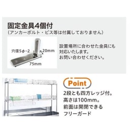 シンク用シェルフ レッジ付 SUS304製 NRTS-3109L(W900用)