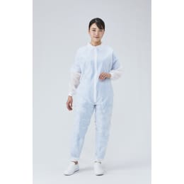 ジャンプスーツリブ付不織布 ホワイト LL 50入
