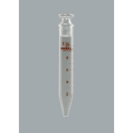 透明摺合遠心沈澱管 円錐 目盛付 共栓 10mL IWAKI