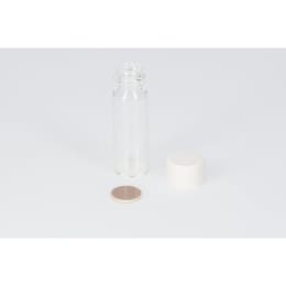 日電理化硝子 ねじ口瓶S-1 4mL 無色 メラミン白キャップ ダブルフッ素PTFEパッキン 100組 250126