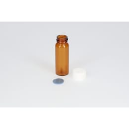 日電理化硝子 ねじ口瓶 茶色 S-3 10mL PPキャップ フッ素PTFE/シリコンパッキン 組合せセット 100組 250098