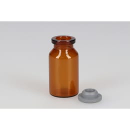 低アルカリ瓶 NV-10 10mL 茶色 液状用ブチルゴム(大)付 50組 208154
