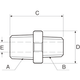 PTFEニップル FN4-3 R1/2×R3/8 F-2082-007