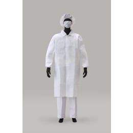 AZ CLEAN ®1302 白衣3点セット面ファスナー 3L