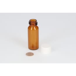 日電理化硝子 ねじ口瓶S-2 5mL 茶色 メラミン白キャップ ダブルフッ素PTFEパッキン 100組 250137