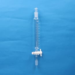 Fine共通摺合せ円筒分液ロート 100mL 球栓15/25 下部15/25 目盛あり PTFEコック付