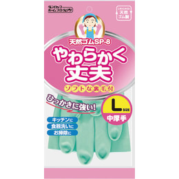 天然ゴム中厚手 手袋 L グリーン 1双