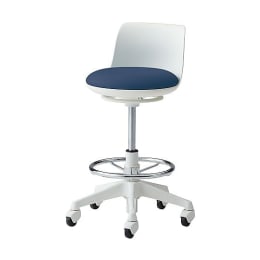 ラボラトリチェア背付・フットリング付 インディゴブルー