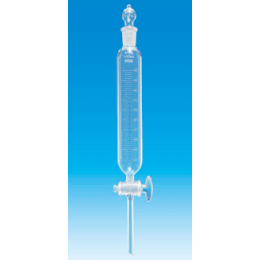 Fine共通摺合せ円筒分液ロート 50mL 球栓 ガラスコック付 目盛付