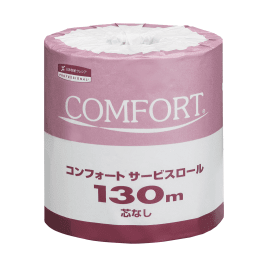 日本製紙クレシア コンフォート サービスロール 芯なし シングル 130m 11231 60個