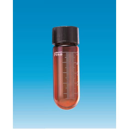 Fineねじ口丸底沈殿管 50mL 茶褐色 目盛付 外径φ35×110H 5入
