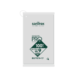 STADARD PRO 規格ポリ袋 吊り下げ L09H 9号 0.03t 透明100P×40冊