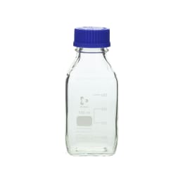 ねじ口角びん(メジュームびん) 青キャップ付 500mL 017230-500A