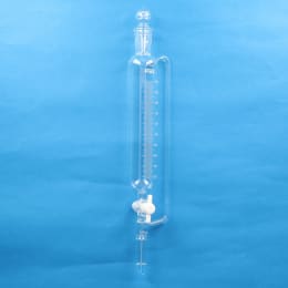 Fine透明共通摺合円筒分液ロート 200mL 側管付 球栓19/38下部19/38 目盛付 PTFEコック付