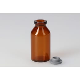 バイアル瓶 茶色 V-20 20mL 液状用ブチルゴム栓付 50組 208130