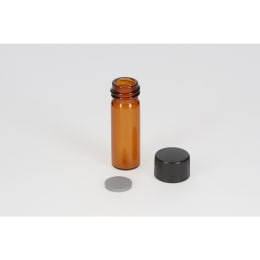 日電理化硝子 ねじ口瓶 S-08 2mL 茶色 フェノールキャップ ブチルゴムパッキングセット 100組 250402