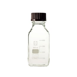 ねじ口角びん(メジュームびん) 赤キャップ付 500mL 017230-5001A