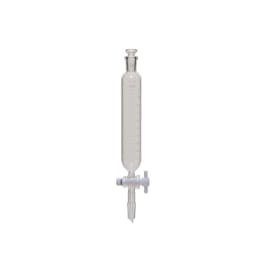 Fine透明共通摺合せ円筒分液ロート 100mL 平栓15/25 下部15/25 PTFEコック付 目盛付