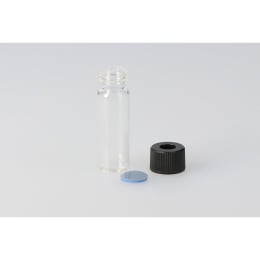 日電理化硝子 シリンジバイアル SY-1 4.0mL 無色 穴あき黒キャップ・PTFE/シリコンパッキングセット 100本 255035