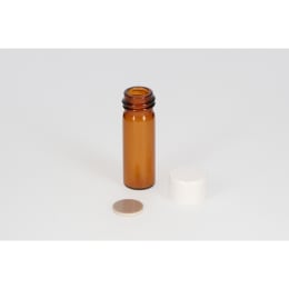 日電理化硝子 ねじ口瓶S-08 2mL 茶色 メラミン白キャップ ダブルフッ素PTFEパッキン 100組 250133