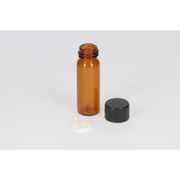 日電理化硝子 ねじ口瓶S-1 4mL 茶色 黒キャップ ソフトロンPP貼りパッキン 100組 250236