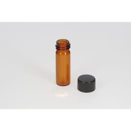 日電理化硝子 ねじ口瓶S-08 2mL 茶色 黒キャップ ソフトロンPP貼りパッキン 100組 250233