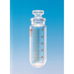 Fine透明共通摺合共栓丸底沈でん管 50mL 透明 目盛付 φ35×H96 栓24/15.5 10入