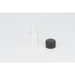 日電理化硝子 ねじ口瓶S-09A 2mL 無色 黒キャップ シリコーンパッキン 100組 250264