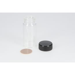 日電理化硝子 ねじ口瓶SV-30 30mL 無色 黒キャップ ダブルフッ素PTFEパッキン 50組 251150