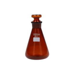 共栓三角フラスコ 茶褐色 200mL 共通27