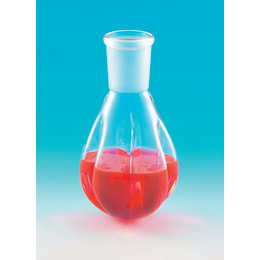 Fine共通摺合なす型フラスコ バッフル付 500mL24/40