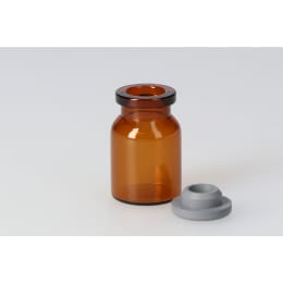 バイアル瓶 茶色 V-5A 5mL 液状用ブチルゴム栓付 50組 208125組